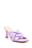 Women's Lilac Heeled Slippers | Derimod Women's Lilac Heeled Slippers | Derimod