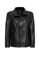 Luisa Women's Black Leather Jacket | Derimod Luisa Women's Black Leather Jacket | Derimod