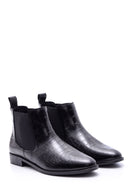Women's Crocodile Patterned Leather Boots | Derimod Women's Crocodile Patterned Leather Boots | Derimod