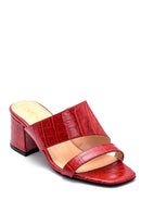 Women's Leather Heeled Slippers | Derimod Women's Leather Heeled Slippers | Derimod
