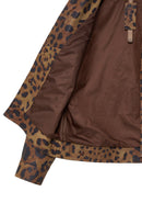 Valenza Women's Brown Leopard Patterned Leather Jacket | Derimod Valenza Women's Brown Leopard Patterned Leather Jacket | Derimod