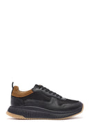 Erkek Siyah Bağcıklı Deri Sneaker | Derimod Erkek Siyah Bağcıklı Deri Sneaker | Derimod