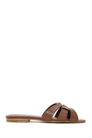 Women's Tan Leather Slippers | Derimod Women's Tan Leather Slippers | Derimod