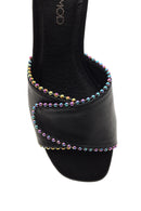 Women's Metal Heeled Colorful Stone Slippers | Derimod Women's Metal Heeled Colorful Stone Slippers | Derimod