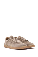 Men's Beige Lace-Up Suede Leather Sneaker | Derimod Men's Beige Lace-Up Suede Leather Sneaker | Derimod