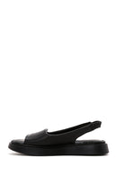 Kadın Siyah Deri Comfort Sandalet | Derimod Kadın Siyah Deri Comfort Sandalet | Derimod