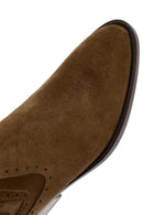 Women's Tan Suede Leather Cowboy Boots | Derimod Women's Tan Suede Leather Cowboy Boots | Derimod