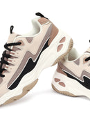 Kadın Bej Bağcıklı Kalın Tabanlı Sneaker | Derimod Kadın Bej Bağcıklı Kalın Tabanlı Sneaker | Derimod