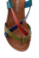Women's Colorful Leather Sandals | Derimod Women's Colorful Leather Sandals | Derimod