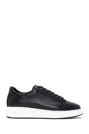 Erkek Siyah Bağcıklı Deri Sneaker | Derimod Erkek Siyah Bağcıklı Deri Sneaker | Derimod