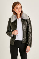 Clara Women's Leather Jacket | Derimod Clara Women's Leather Jacket | Derimod