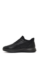 Erkek Siyah Bağcıklı Kalın Tabanlı Deri Casual Sneaker | Derimod Erkek Siyah Bağcıklı Kalın Tabanlı Deri Casual Sneaker | Derimod