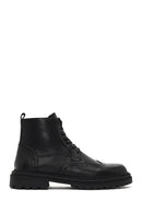 Men's Black Zippered Leather Boots | Derimod Men's Black Zippered Leather Boots | Derimod