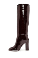 Women's Burgundy Thick Heeled Leather Boots | Derimod Women's Burgundy Thick Heeled Leather Boots | Derimod