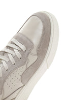 Kadın Bej Kalın Tabanlı Kürklü Deri Sneaker | Derimod Kadın Bej Kalın Tabanlı Kürklü Deri Sneaker | Derimod