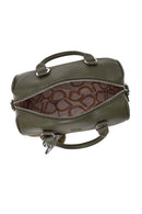 Woman Khaki Long Strap Printed Charm-Detail Shoulder Bag | Derimod Woman Khaki Long Strap Printed Charm-Detail Shoulder Bag | Derimod