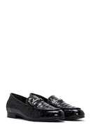 Kadın Siyah Deri Kroko Loafer | Derimod Kadın Siyah Deri Kroko Loafer | Derimod