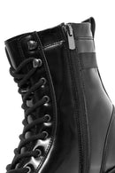 Men's Black Zippered Leather Combat Boots | Derimod Men's Black Zippered Leather Combat Boots | Derimod