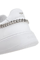 Alberto Guardiani Kadın Beyaz Zincirli Deri Sneaker | Derimod Alberto Guardiani Kadın Beyaz Zincirli Deri Sneaker | Derimod