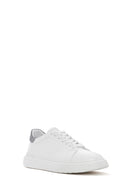 Erkek Beyaz Bağcıklı Deri Sneaker | Derimod Erkek Beyaz Bağcıklı Deri Sneaker | Derimod