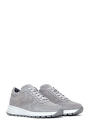 Women's Anthracite Suede Leather Sneaker | Derimod Women's Anthracite Suede Leather Sneaker | Derimod