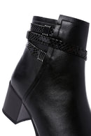 Women's Black Zippered Chunky Heel Boots | Derimod Women's Black Zippered Chunky Heel Boots | Derimod