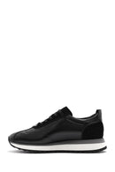 Erkek Siyah Bağcıklı Kalın Tabanlı Deri Sneaker | Derimod Erkek Siyah Bağcıklı Kalın Tabanlı Deri Sneaker | Derimod