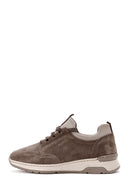 Kadın Vizon Bağcıklı Süet Deri Sneaker | Derimod Kadın Vizon Bağcıklı Süet Deri Sneaker | Derimod