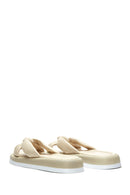 Women's Beige Leather Comfort Slippers | Derimod Women's Beige Leather Comfort Slippers | Derimod