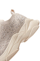 Derimod Zero Women's Beige Laced Stoned Sneakers | Derimod Derimod Zero Women's Beige Laced Stoned Sneakers | Derimod