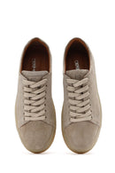 Erkek Bej Bağcıklı Süet Deri Sneaker | Derimod Erkek Bej Bağcıklı Süet Deri Sneaker | Derimod