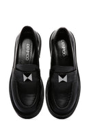 Women's Black Leather Masculine Casual Loafer | Derimod Women's Black Leather Masculine Casual Loafer | Derimod
