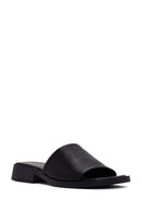 Women's Black Casual Leather Slippers | Derimod Women's Black Casual Leather Slippers | Derimod