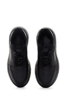 Erkek Siyah Bağcıklı Deri Casual Sneaker | Derimod Erkek Siyah Bağcıklı Deri Casual Sneaker | Derimod