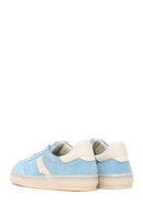 Kadın Mavi Bağcıklı Süet Deri Sneaker | Derimod Kadın Mavi Bağcıklı Süet Deri Sneaker | Derimod
