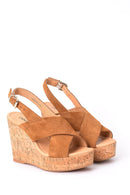 Women's Wedge Heeled Suede Sandals | Derimod Women's Wedge Heeled Suede Sandals | Derimod