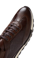 Erkek Kahverengi Deri Desenli Sneaker | Derimod Erkek Kahverengi Deri Desenli Sneaker | Derimod