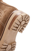 Woman Tan Suede Leather Chelsea Bot | Derimod Woman Tan Suede Leather Chelsea Bot | Derimod