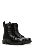 Women's Black Leather Zippered Boots | Derimod Women's Black Leather Zippered Boots | Derimod