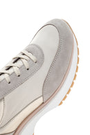 Women's Beige Leather Suede Detailed Sneaker | Derimod Women's Beige Leather Suede Detailed Sneaker | Derimod