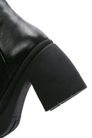 Women's Black Leather Platform Heeled Boots | Derimod Women's Black Leather Platform Heeled Boots | Derimod