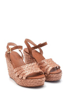 Women's Wedge Heeled Straw Sandals | Derimod Women's Wedge Heeled Straw Sandals | Derimod