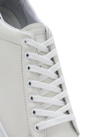 Men's White Lace-up Leather Sneaker | Derimod Men's White Lace-up Leather Sneaker | Derimod