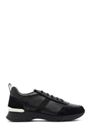 Kadın Siyah Bağcıklı Deri Sneaker | Derimod Kadın Siyah Bağcıklı Deri Sneaker | Derimod