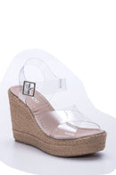 Women's Transparent Strappy Wedge Heeled Sandals | Derimod Women's Transparent Strappy Wedge Heeled Sandals | Derimod