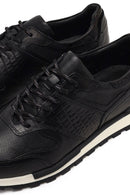 Erkek Siyah Bağcıklı Deri Casual Sneaker | Derimod Erkek Siyah Bağcıklı Deri Casual Sneaker | Derimod