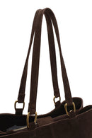 Woman Brown Suede Casual Bag | Derimod Woman Brown Suede Casual Bag | Derimod
