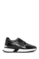 Men's Black Crocodile Patterned Leather Sneakers | Derimod Men's Black Crocodile Patterned Leather Sneakers | Derimod