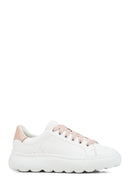 Geox Women's White Leather Spherica Ec4.1 Thick Soled Sneaker | Derimod Geox Women's White Leather Spherica Ec4.1 Thick Soled Sneaker | Derimod