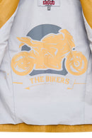 Champs Women's Yellow Embroidered Short Leather Jacket | Derimod Champs Women's Yellow Embroidered Short Leather Jacket | Derimod